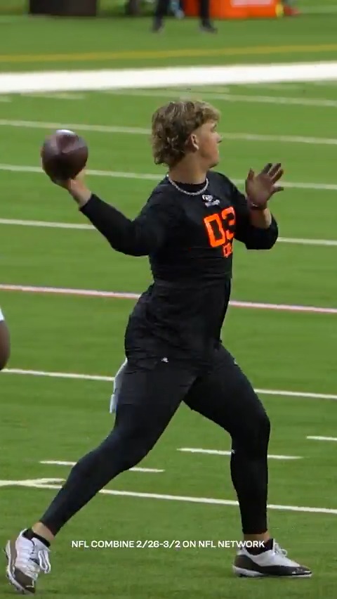 Jaxson throwin' darts at the 2025 Combine 🎯