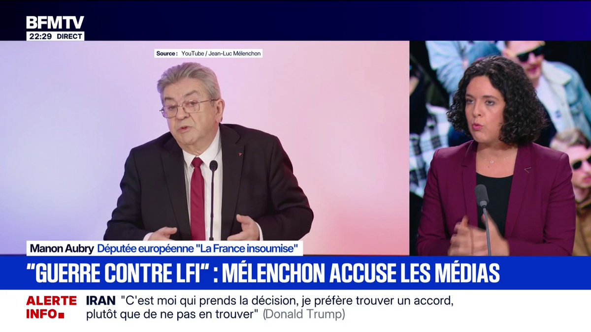 Manon Aubry (LFI), estime que le "traitement médiatique" de la mort de Quentin Deranque "altère le débat démocratique"