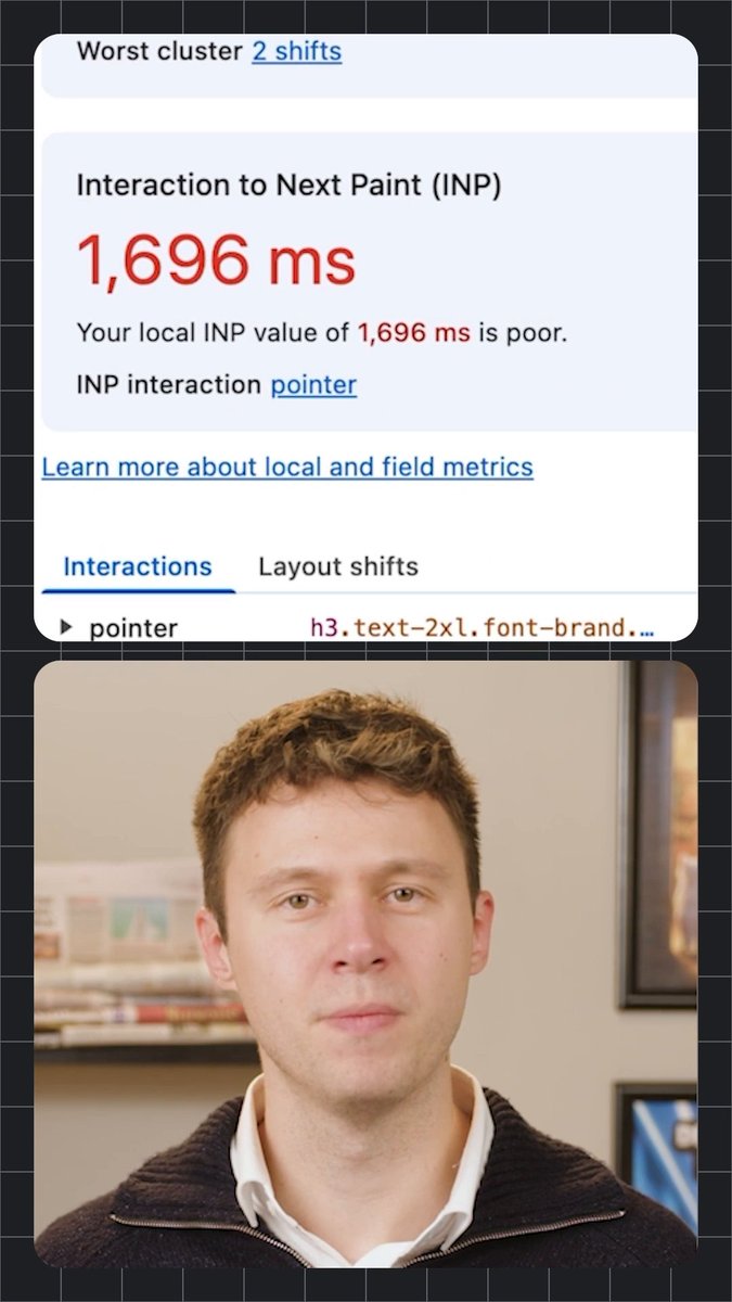 Me: Debug this INP issue. AI: I can't see your screen! Me: Enables DevTools MCP AI: Analyzed trace. Problem solved 🕵️‍♂️ Give your agent eyes →