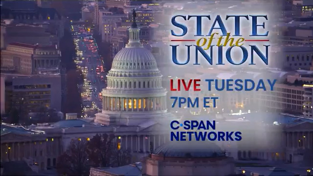 TUESDAY: President Trump delivers the State of the Union address followed by Democratic Response by Gov. Abigail Spanberger (D-VA)– LIVE coverage at 7pm ET on C-SPAN