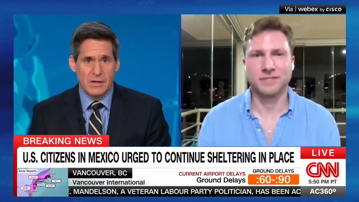 Alexander Cors, a tourist stuck in Puerto Vallarta, Mexico, explains the violence and destruction he's seen following the killing of drug lord "El Mencho."