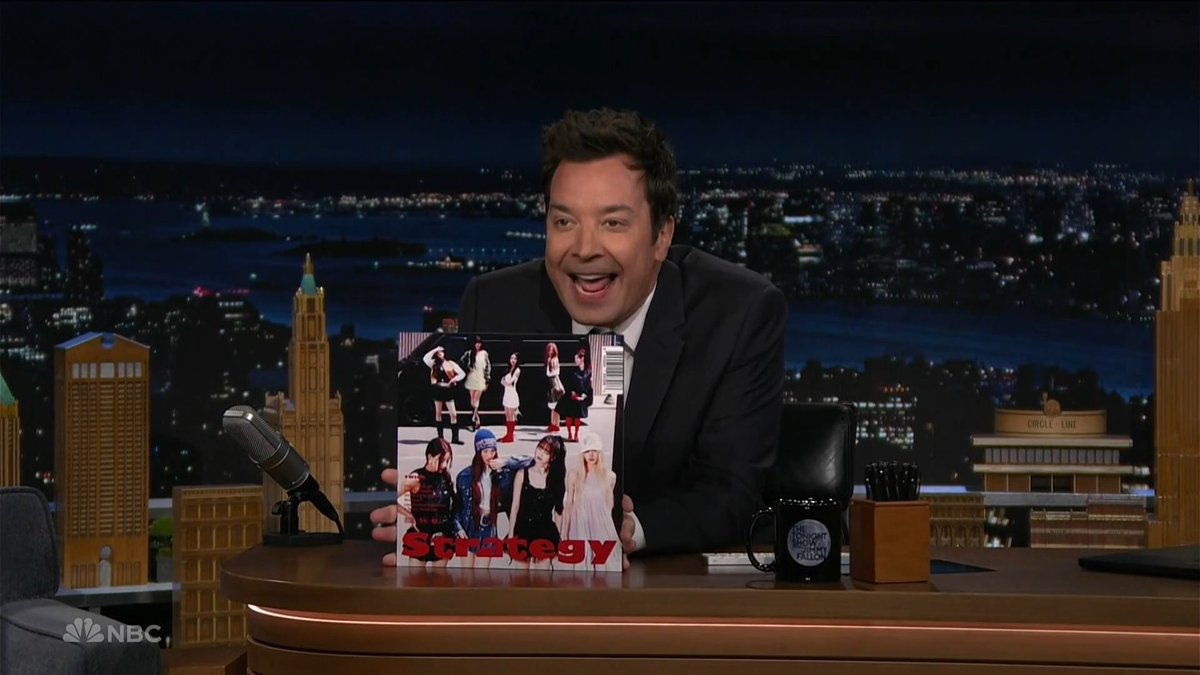 Jimmy Fallon: "And we got great music from TWICE! Strategy is the album. Oh it's gonna be a big show."