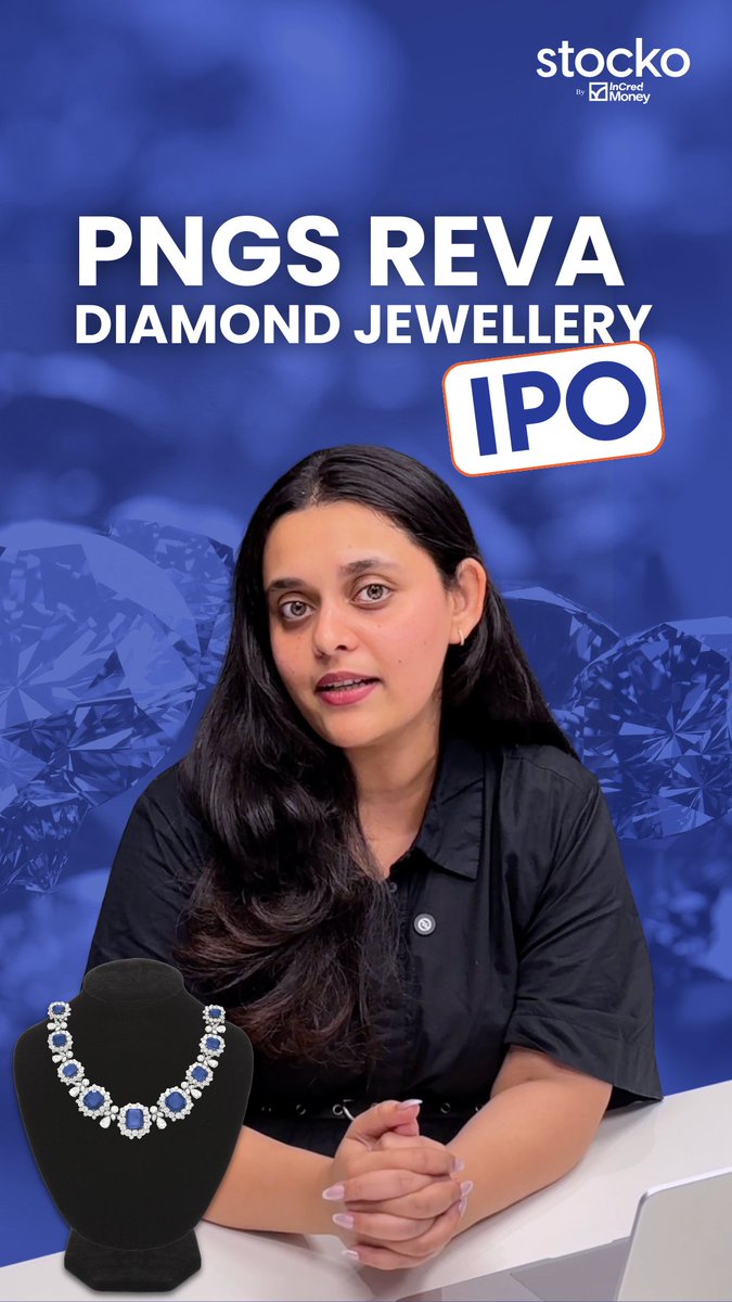 PNGS Reva Diamond Jewellery IPO A branded jewellery player offering diamond jewellery and precious stone-studded designs under the “Reva” brand - across everyday wear to wedding & occasion-led collections. What stands out: Wide product range: rings, earrings, solitaires, mangalsutras, bangles, necklaces & more 13 distinct jewellery collections (as of Sept 30, 2025) 34 stores across 25 cities (Maharashtra, Gujarat, Karnataka) Multi-format store model: COCO | FOCO | FOFO IPO Details: 24–26 Feb, 2026 Price Band: ₹367–₹386 Lot Size: 32 shares Issue Size: ₹380 Cr Are you applying for this IPO? Note - All details are for informational purposes only. Disclaimer: Investment in securities market are subject to market risks, read all the related documents carefully before investing. Brokerage will not exceed the SEBI prescribed limit. Start trading smarter today! Stocko by InCred Money Trade. With Confidence.