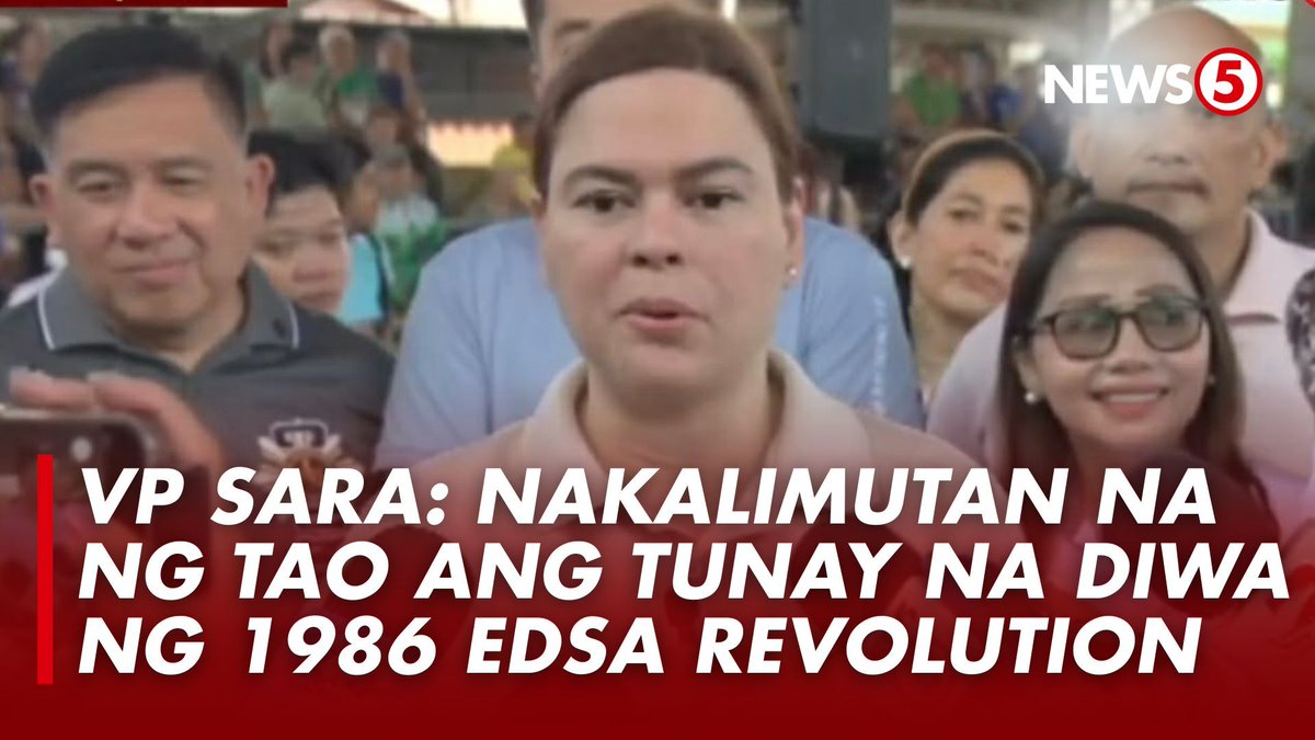 LIMOT NA ANG MENSAHE NG EDSA PEOPLE POWER? Tila nakalimutan na umano ng ilan ang tunay na diwa ng 1986 EDSA People Power Revolution, ayon kay Vice Pres. Sara Duterte. Giit niya, hindi na malinaw ang tunay na mensahe ng mga magsasagawa ng kilos-protesta bukas, maging ang mga nais nilang iparating sa iba pang Pilipino.