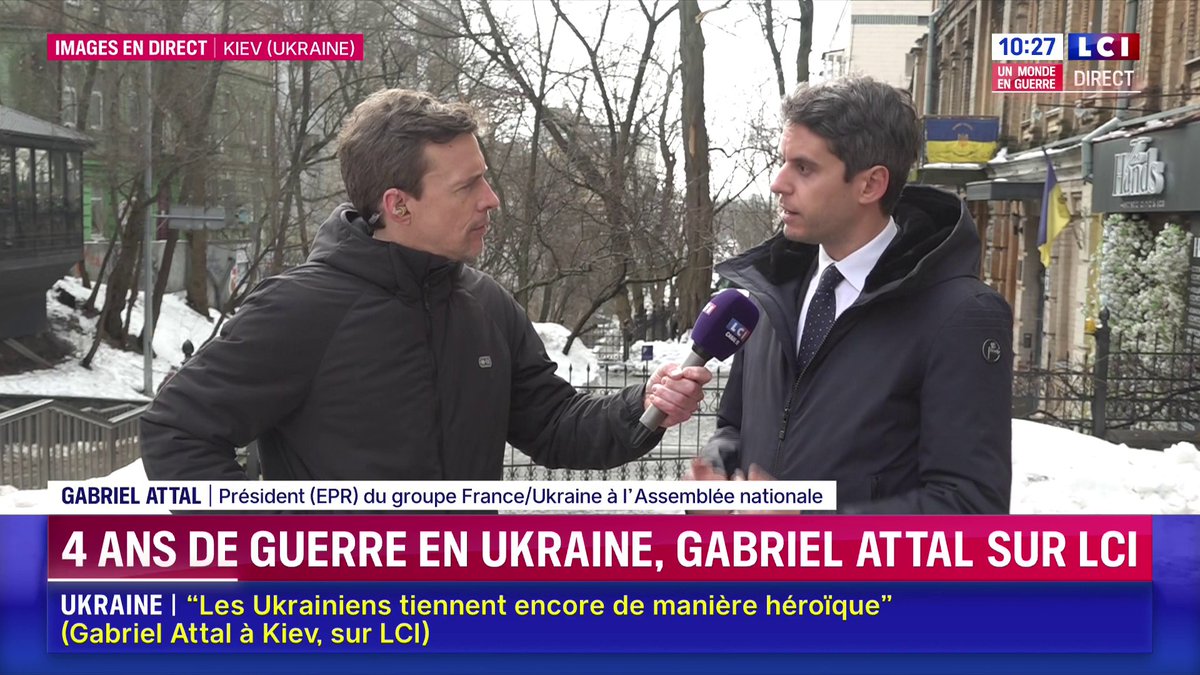 Soutien à l'Ukraine : "La France est aux avant-postes (...) Ce que je défends c'est un soutien financier à l'Ukraine gagé sur les actifs russes gelés (...) Je regrette que ce sujet soit bloqué au niveau européen", Gabriel Attal 📺 Journée spéciale : "Un monde en guerre"