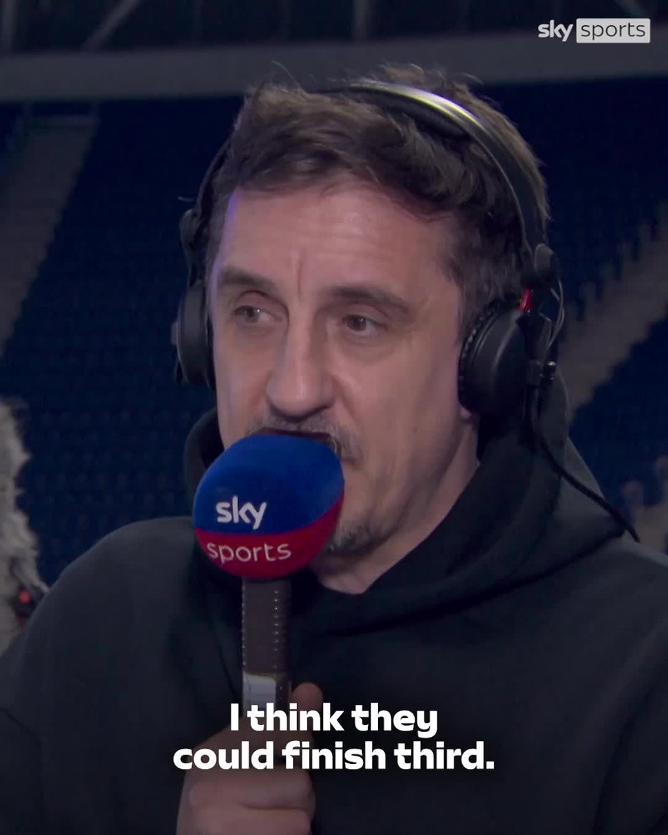 Gary Neville believes Man United could finish third as the battle for Champions League places heats up 🔴⚽️