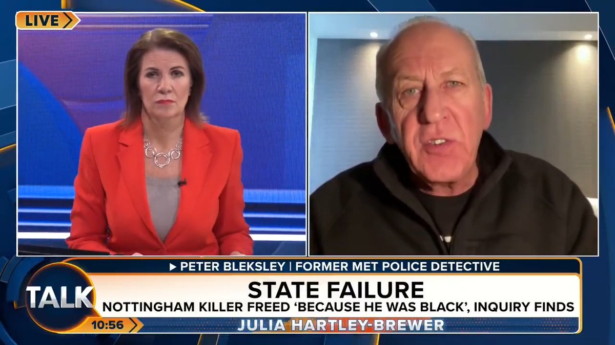🚨Nottingham killer, Valdo Calocane, was not sectioned after a previous violent attack because he was black, an inquiry has heard. Peter Bleksley attacks the NHS's "liberal, fluffy, woke ideology", which has led to this policy. Julia Hartley-Brewer | Peter Bleksley