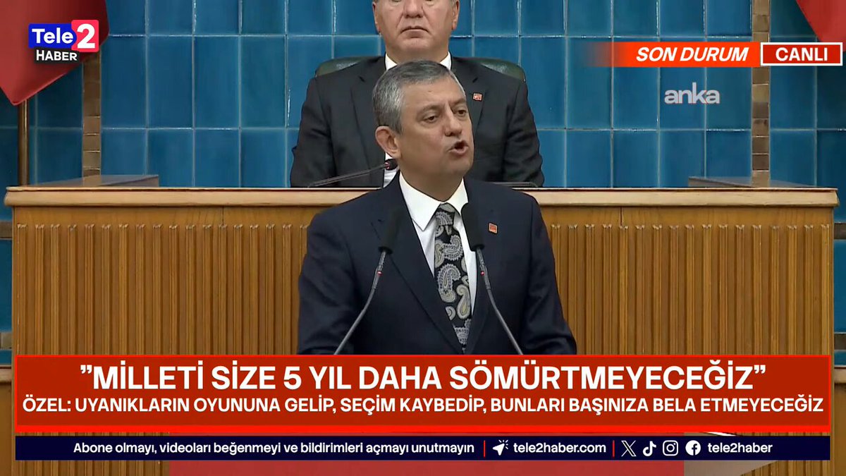 Özgür Özel: "Eli kanlı Netanyahu, Trump'a göre bir savaş kahramanı. Trump onun o kanlı ellerinden tuttu Gazze Barış Kurulu'na oturttu. Bakın aile fotoğrafı çektirmişler. Hakan Fidan, Erdoğan adına katıldı. Aile fotoğrafında birlikteler!"