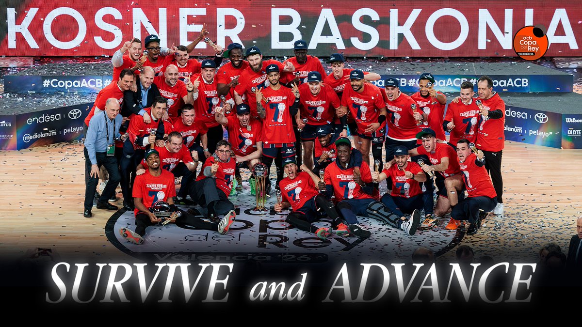 ❤️ La HISTORIA solo las escriben los que tienen el valor de sobrevivir contra todo y contra todos. Y vosotros, Kosner Kosner Baskonia, habéis escrito vuestro nombre en letras mayúsculas para siempre. 𝙎𝙐𝙍𝙑𝙄𝙑𝙀 𝘼𝙉𝘿 𝘼𝘿𝙑𝘼𝙉𝘾𝙀 🫡 #CopaACB