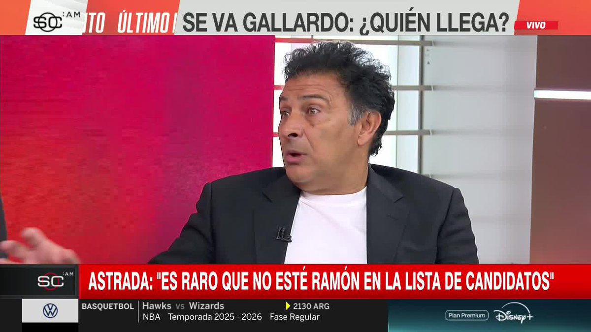 "ES RARO QUE NO ESTÉ RAMÓN ENTRE LOS CANDIDATOS" ✍️ Firma, Leonardo Astrada, sobre los nombres que suenan para reemplazar a Gallardo en River. 📺 #SportsCenter | #DisneyPlus Plan Premium