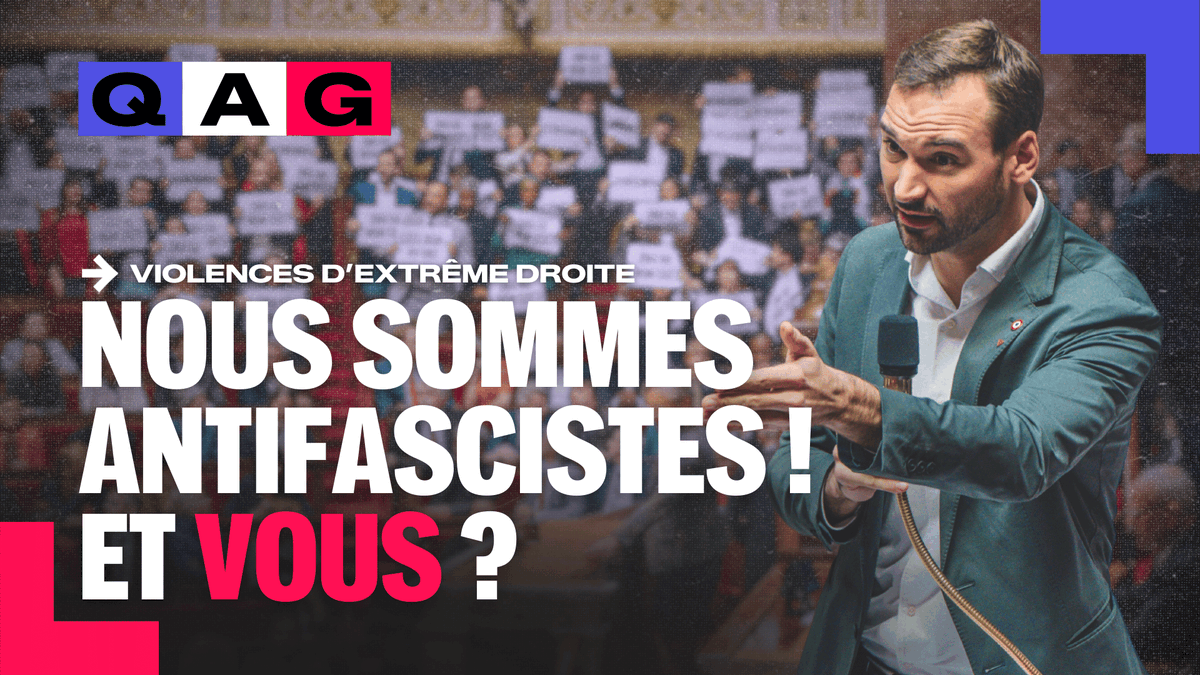 🔴🗣️ URGENT ! Ugo Bernalicis sonne l'alerte sur les révélations de L’Humanité des liens entre Nemesis et les néonazis du groupe Audace pour tendre des guet-apens aux militants antifascistes ! « Votre ministère fait le choix de réprimer les mouvements sociaux pacifiques, et quand des néonazis défilent, là nan ? Ça ne trouble pas votre ordre public ? Allez-vous demander la dissolution de Némésis ? Nous, nous sommes antifascistes, parce que nous sommes républicains ! Et vous ? » #DirectAN #QAG