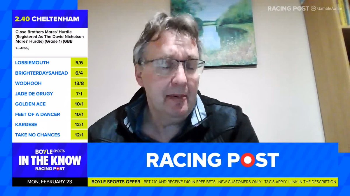 ๐ In The Know with BOYLE Sports ๐ ๐ฃ๏ธ "Willie doesn't have a Champion Hurdle horse that's better than Lossiemouth" Tom Segal explains why he thinks Lossiemouth will run in the Champion Hurdle and thinks WODHOOH (13-8) will win the Mares' Hurdle 18+ #GambleAware