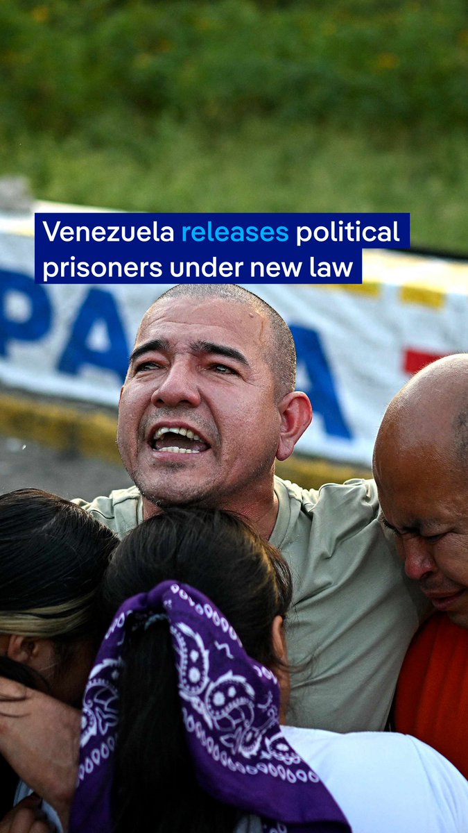 🇻🇪 | Más de 30 presos políticos han sido liberados de la cárcel venezolana El Rodeo I gracias a una nueva ley de amnistía. Las autoridades afirman que casi 2.200 personas se han beneficiado de la legislación hasta la fecha.