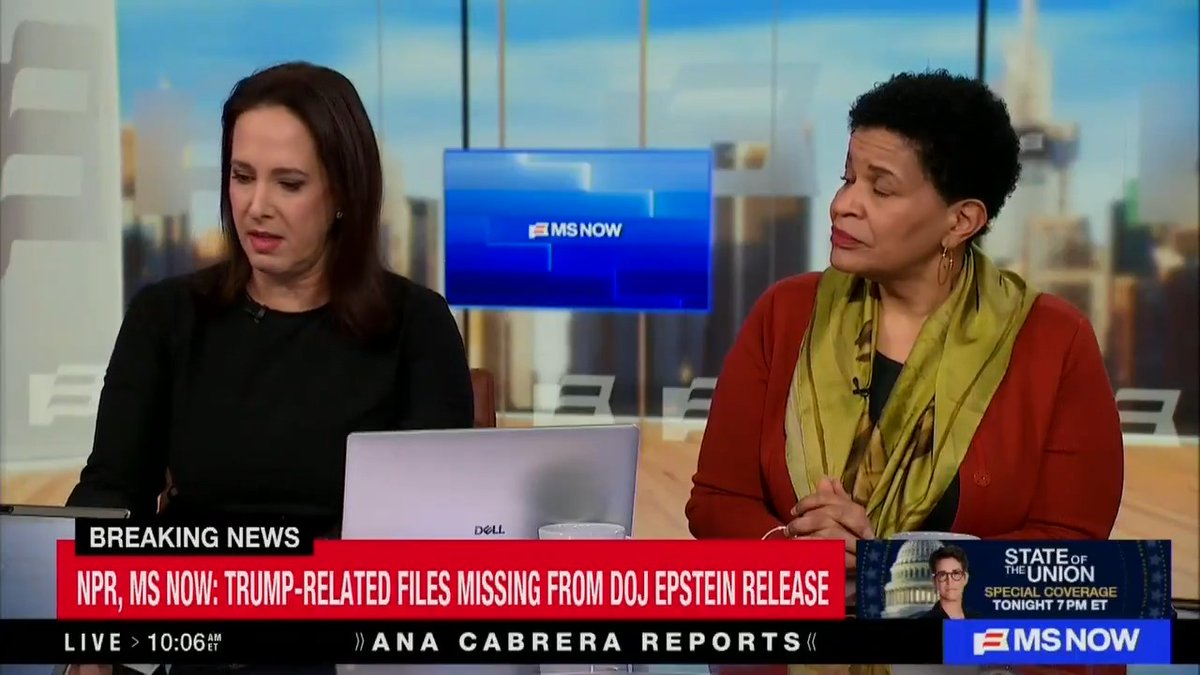 America is watching today, so every reporter covering tonight's State of Delusion should be questioning why 50+ pages related to a woman accusing Trump of sexual assault when she was a child are missing from the released files.