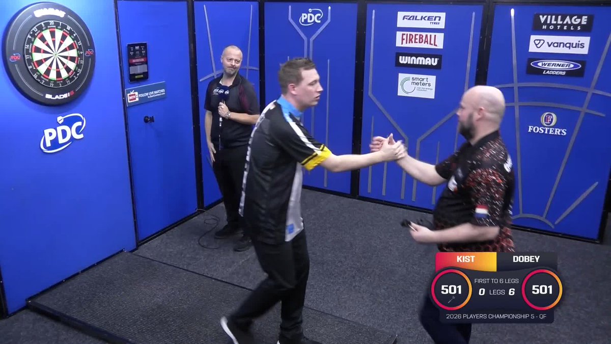 DOBEY DESTROYS KIST! Chris Dobey is through to the semi-finals in Leicester following a whitewash victory over Christian Kist! 📺 #PC5