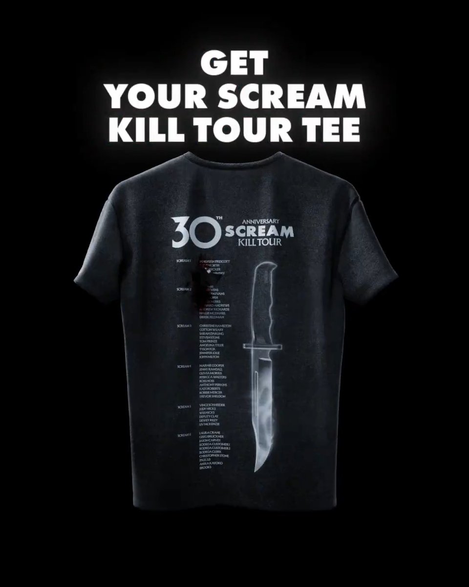 700 lucky victims. Tomorrow at 7:00AM PT, only 700 of you will get a chance to survive the drop. 100 free shirts every hour. Let’s see who makes it. #Scream7