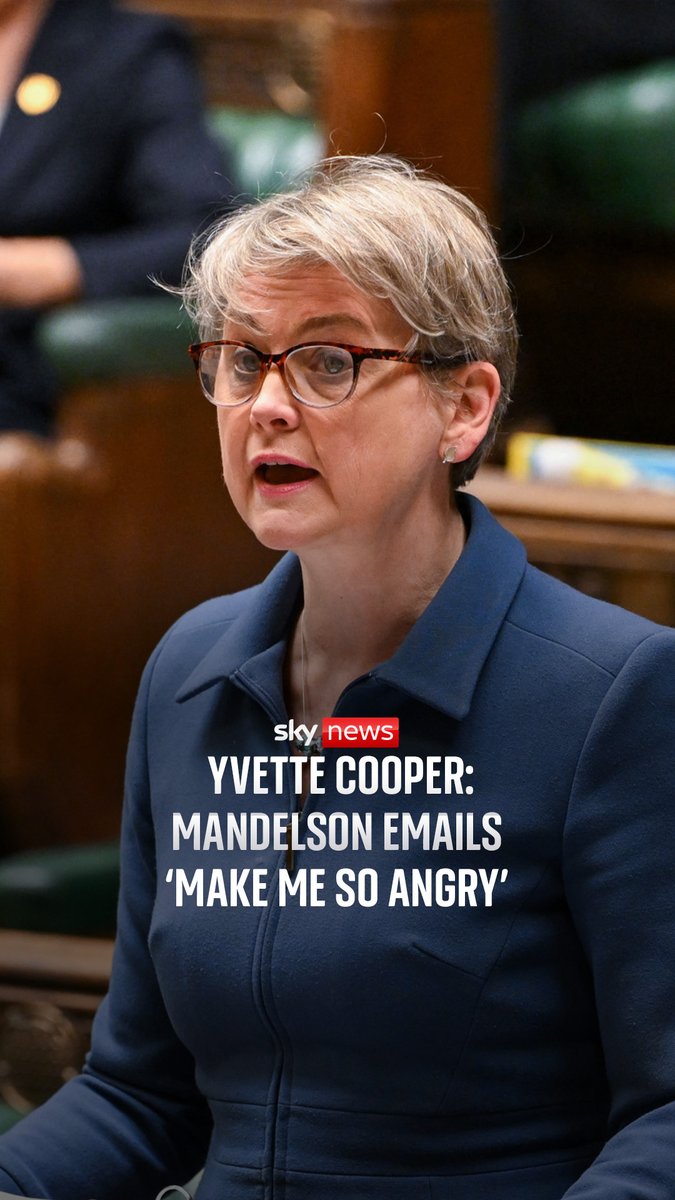 'Vile' Mandelson emails 'make me so angry', foreign secretary tells Sky's political editor Beth Rigby 🔗