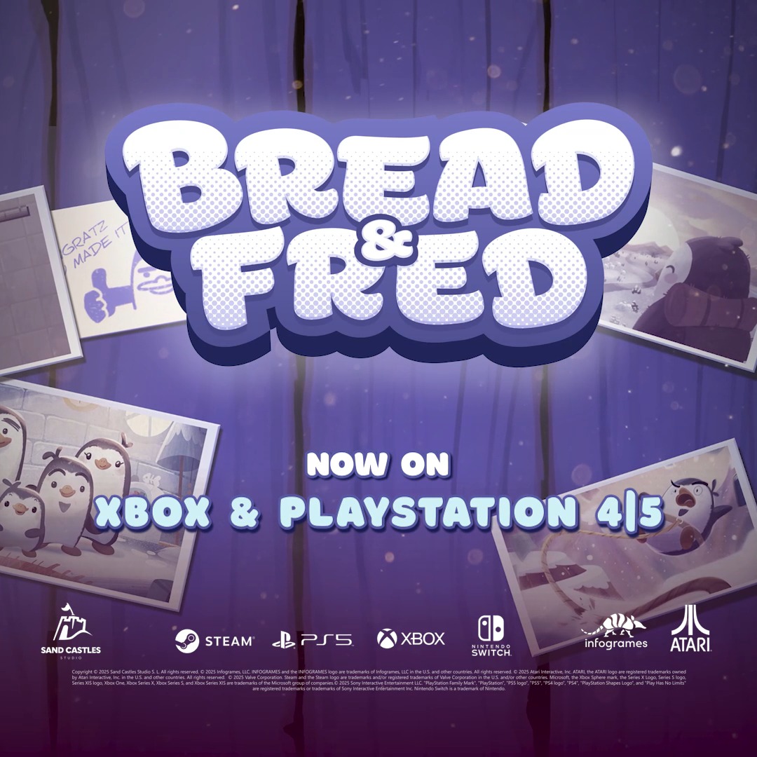 Bread &amp; Fred is now available on Xbox and PlayStation! 🐧🐧 Includes The Laboratory Update DLC with your purchase of the original game. Hop, leap, and swing your way to the top!