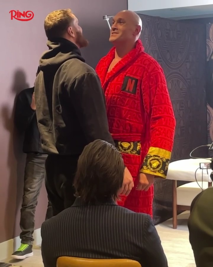 Tyson Fury and Arslanbek Makhmudov size each other up on the Mr. Verzace Podcast 👀 New episode drops at 7:30pm UK/2:30pm ET 🎙️