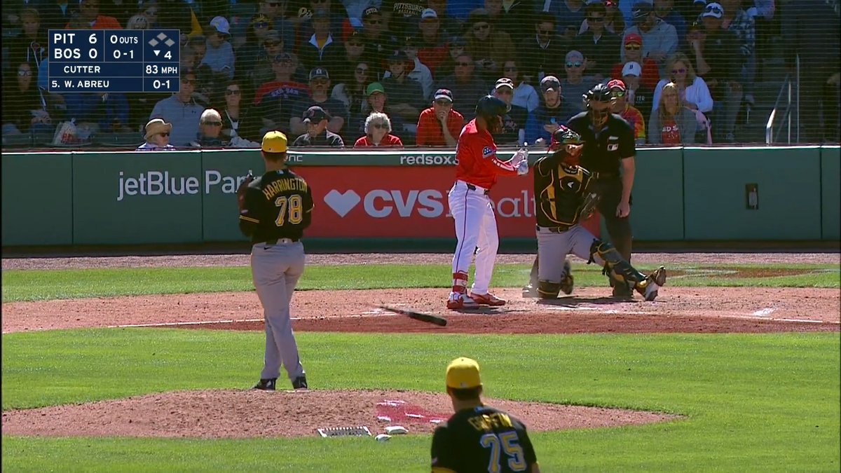 Wilyer Abreu is so strong he broke this bat at the handle pulling back on a check swing 🤯