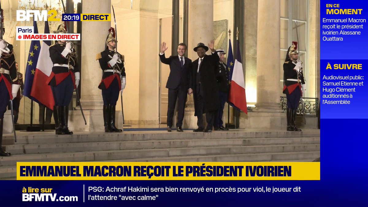 Emmanuel Macron reçoit le président ivoirien Alassane Ouattara à l'Elysée #BFM2