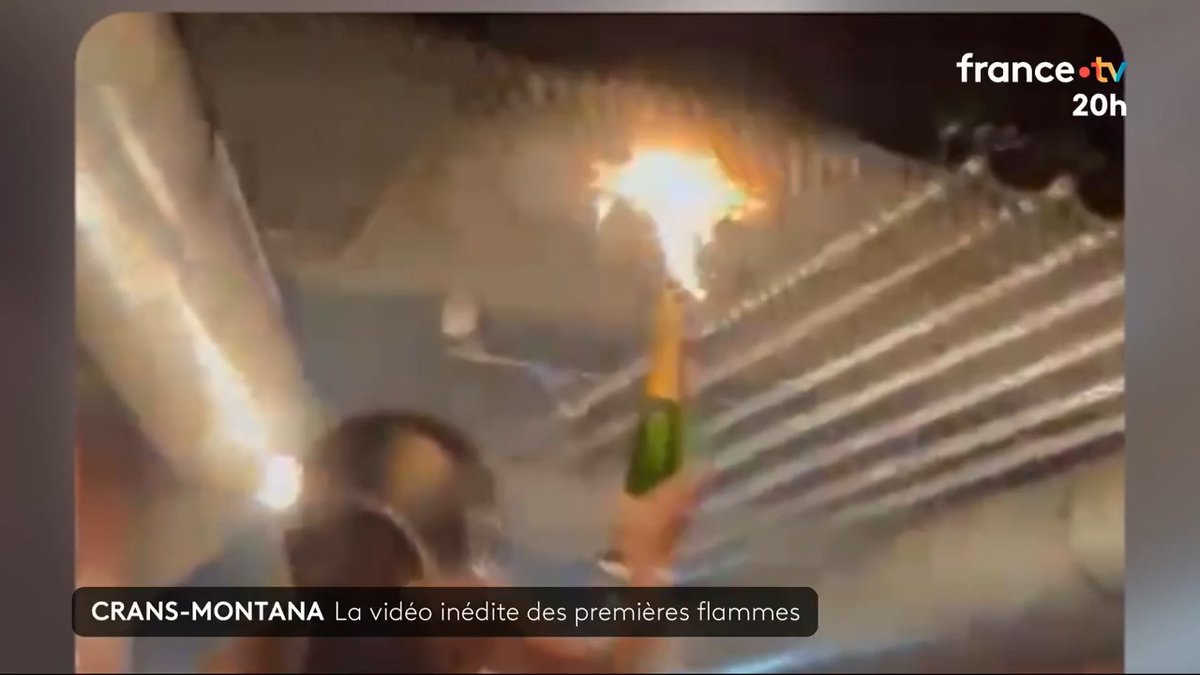 🇨🇭 Crans-Montana : voici la vidéo inédite des premières flammes à l’origine du terrible incendie qui a tué 41 personnes. #JT20h