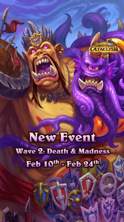 Wave 2 is here and it’s chaos reigns in Azeroth ☄️ From February 24 to March 17, claim Dark Iron Harbinger and Disciple of Demise, earn rewards, and if you bring down Cho’gall, you’ll earn the formidable Twilight Hammer Cho’gall Hero Skin.