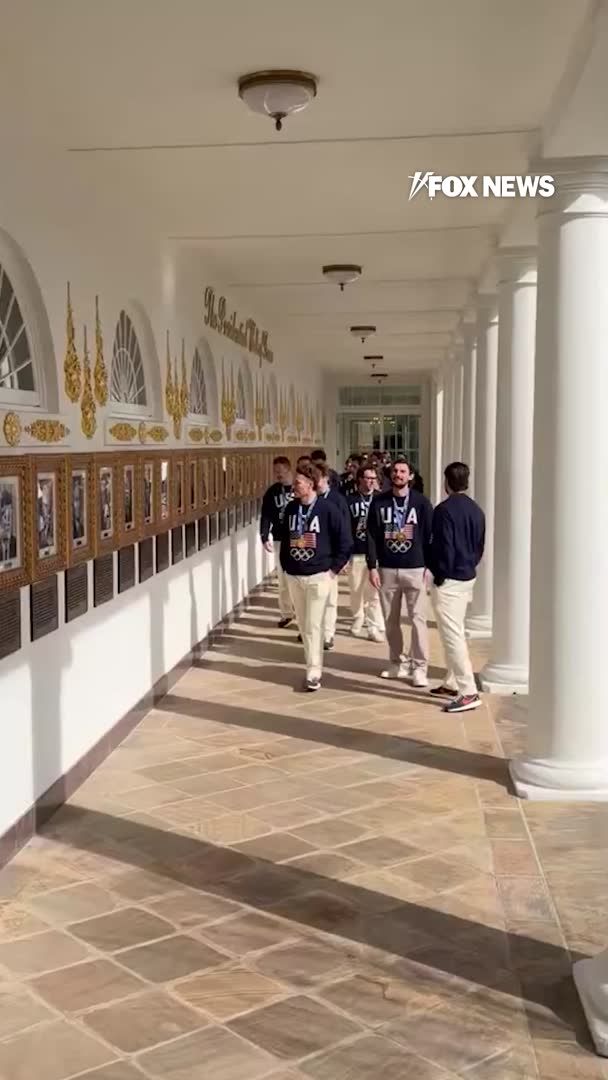 ‘FREE BIRD’: Gold medal-winning Team USA Men's Hockey tours the White House ahead of SOTU as 'Free Bird' plays in the background. 🇺🇲 | Margo Martin
