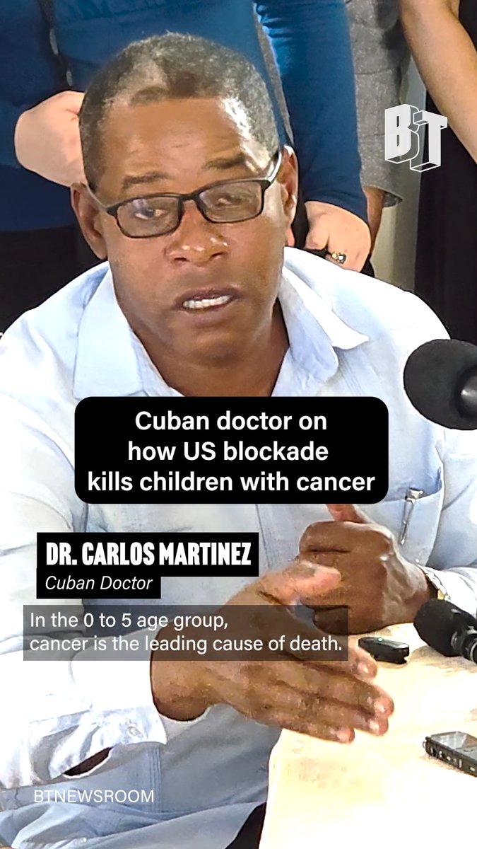 At a press conference in Havana, Dr. Carlos Martinez reports that cancer is the leading cause of death for Cuban children five and under. Due to the U.S. blockade, Cuba is denied access to life-saving medicine and resources produced by the U.S., despite its proximity to the island. The press conference was coordinated by Hatuey Project, which is fundraising to send vital cancer medications to pediatric hospitals in Cuba.