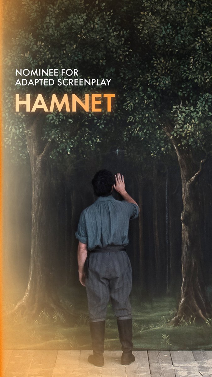 HAMNET, screenplay by Chloé Zhao and Maggie O'Farrell. Nominated for Writing (Adapted Screenplay) at the 98th Oscars. Watch the #Oscars LIVE on Sunday, March 15th, at 7e/4p on ABC and Hulu. #OnlyAtTheOscars