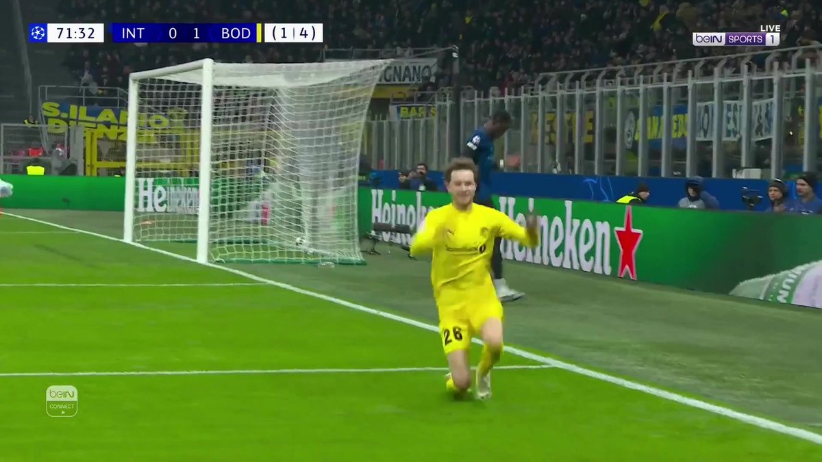 بودو غليمت يضيف الهدف الثاني ويفاجئ جماهير النيراتزوري! 😮⚽️🔥 هل اقترب وصيف حامل اللقب من الخروج مبكراً؟ ✍️ #دوري_أبطال_أوروبا