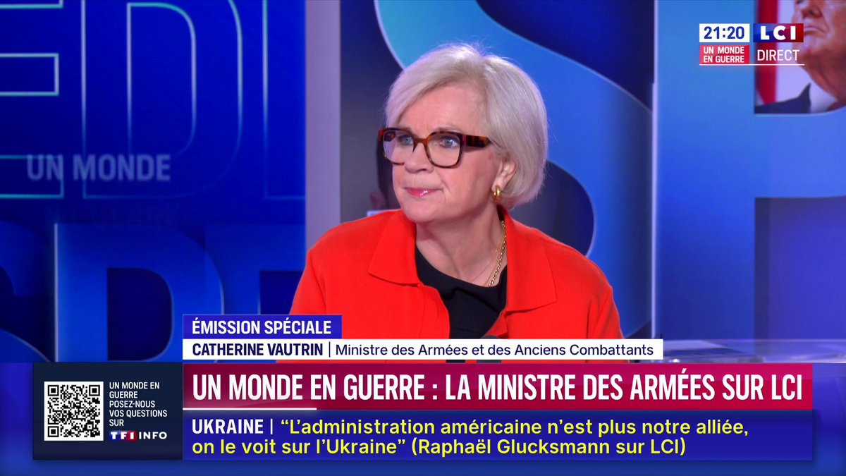 [ 🇷🇺 RUSSIE | 🇺🇦 UKRAINE | 🇫🇷 FRANCE ] 🔸 « C'est absolument faux ! », rétorque Catherine Vautrin, ministre française Armées, en réponse directe à Moscou qui accuse la France et le Royaume-Uni de fournir à l'Ukraine l'arme nucléaire.
