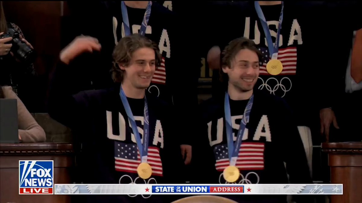 The gold medal Olympic hockey team just walked into the SOTU to a standing ovation. President Trump announced he will bestow goalie Connor Hellebuyck with the Presidential Medal of Freedom. GOD BLESS AMERICA!