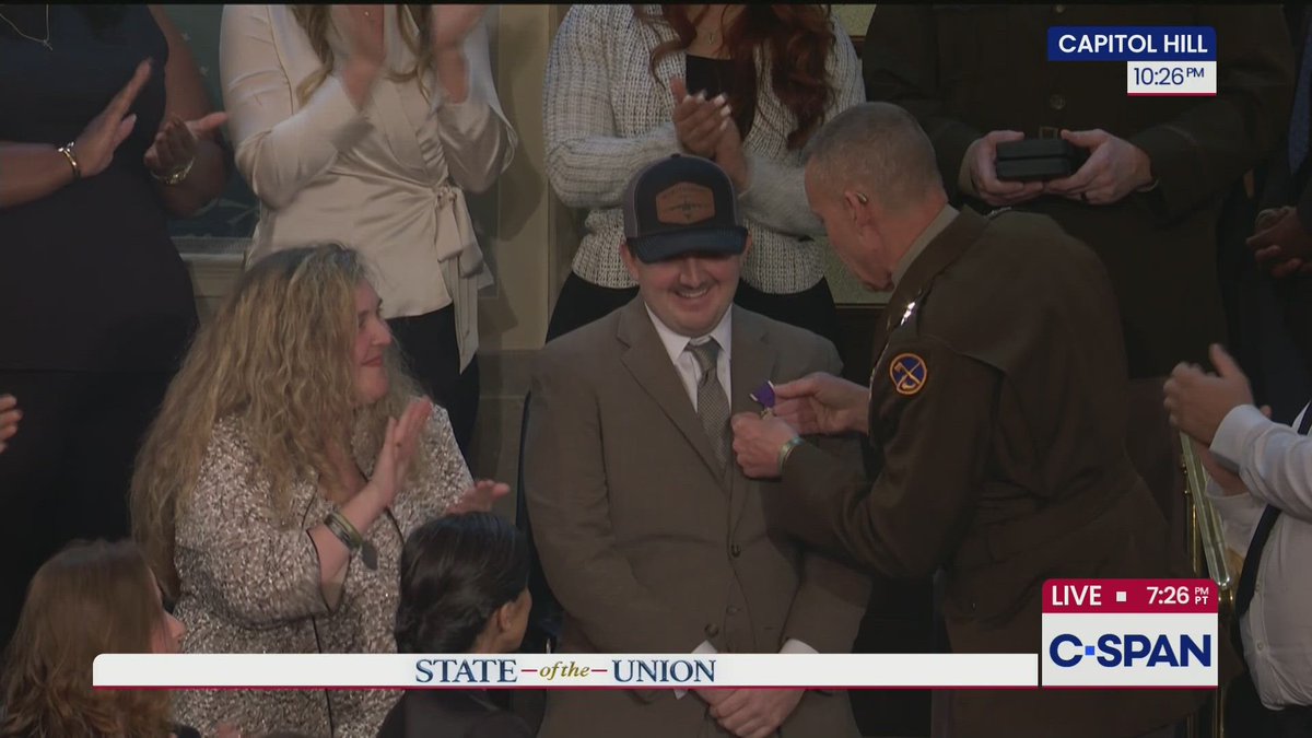 Andrew Wolfe and late Sarah Beckstrom Awarded Purple Heart during State of the Union. #SOTU #SOTU2026