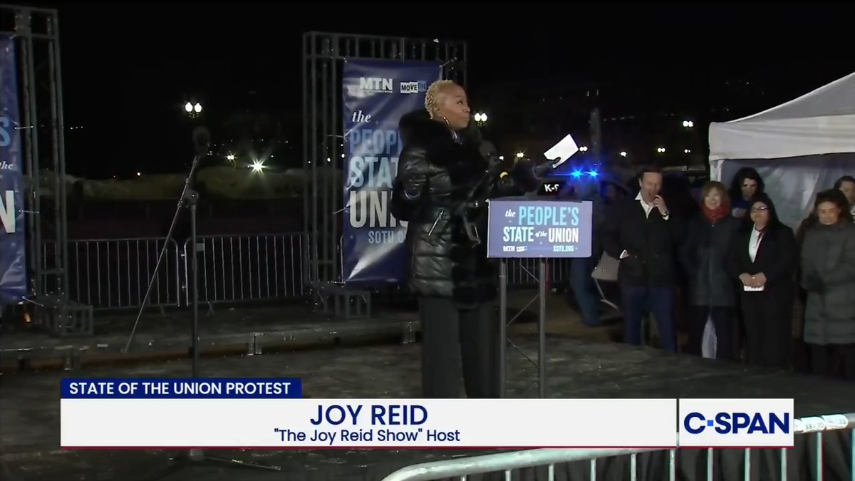 Joy Reid at State of the Union protest: "Attention all MAGA trolls...your bullshit is not welcome here."