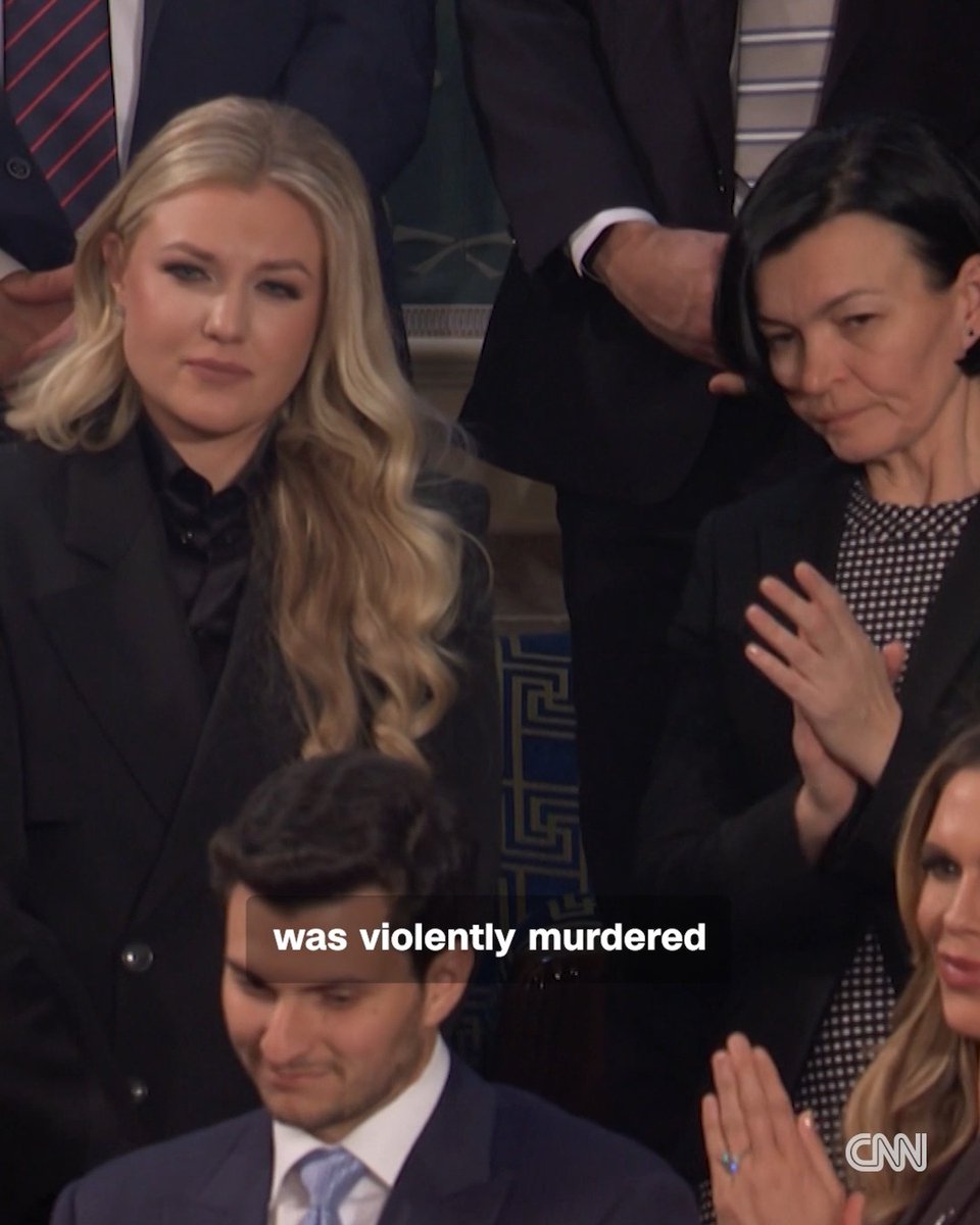 President Donald Trump recognized Erika Kirk, the widow of slain conservative activist Charlie Kirk, during the State of the Union address. She was one of the president's guests.