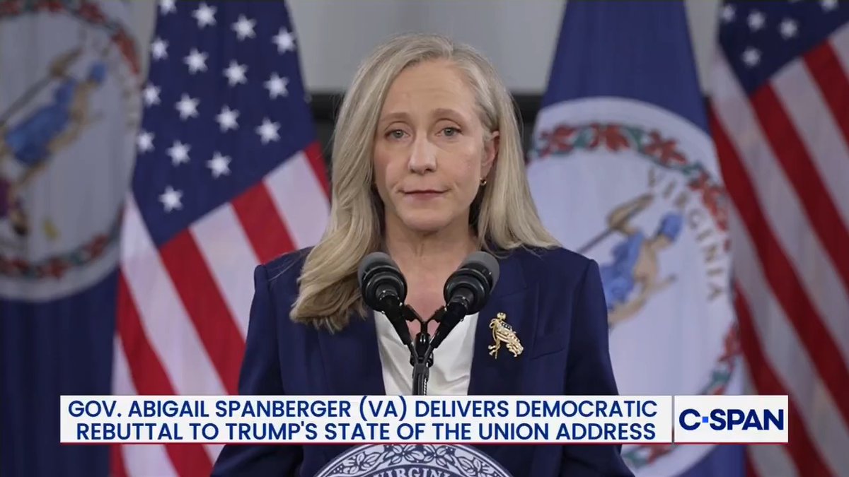 WATCH: Full Democratic Response from Gov. Abigail Spanberger (Governor Abigail Spanberger): "This is not what our founders envisioned, not by a longshot."