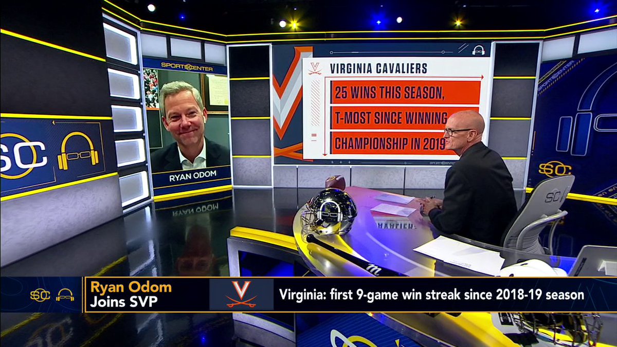 Ryan Odom joins Scott Van Pelt to reflect on a historic start to his first season leading the Virginia Cavaliers 🔥