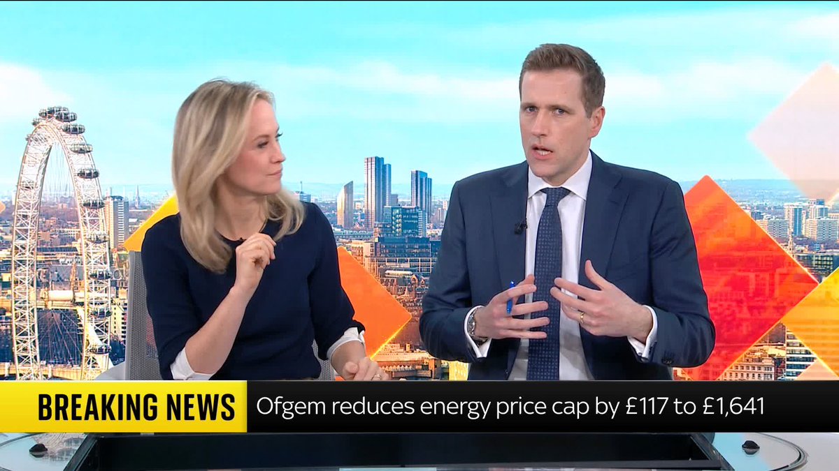 BREAKING: The average annual energy bill will fall by 7% in April, Ofgem has announced. Read more here: 📺 Sky 501, Virgin 602, Freeview 233 and YouTube
