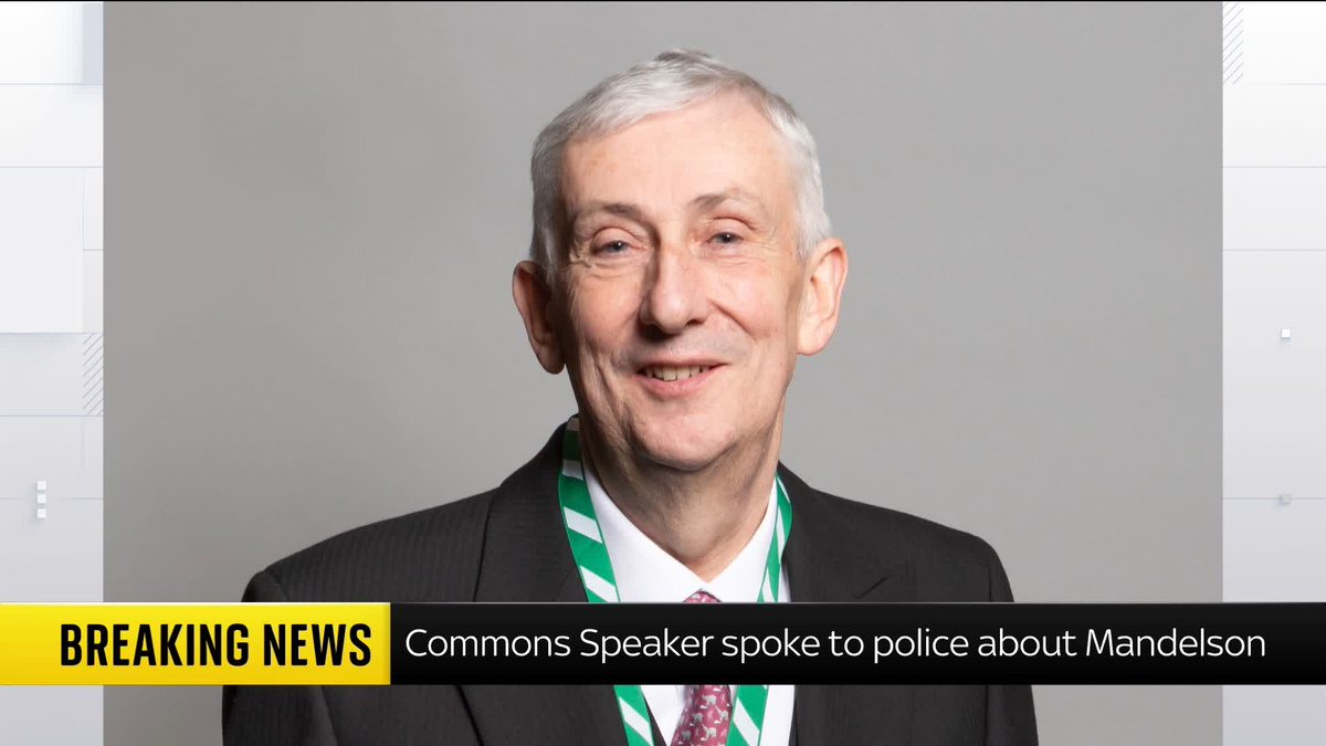 BREAKING: The Commons Speaker has said he passed 'relevant information' about Peter Mandelson to police. Sky's Gareth Barlow has the latest details. 📺 Sky 501, Virgin 602, Freeview 233 and YouTube