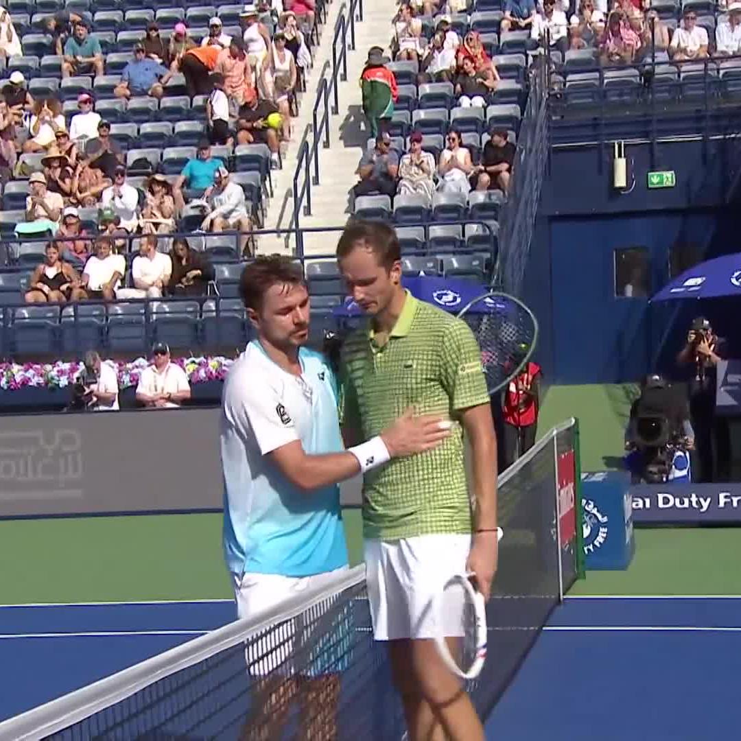 Medvedev fue demasiado para Wawrinka. El suizo poco pudo hacer ante el gran nivel de Daniil. La despedida de Stan en Dubai fue así: 🗣️ “A los 41 años, ha llegado el momento de retirarme”. 🥲🥲🥲🥲