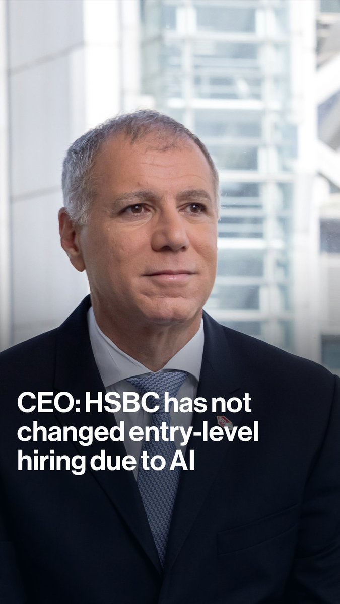 "The accountability of everything we do remains with humans." HSBC CEO Georges Elhedery tells Haslinda Amin the bank has not changed entry-level hiring because of AI, but will be focusing on skills to "help us in the future"