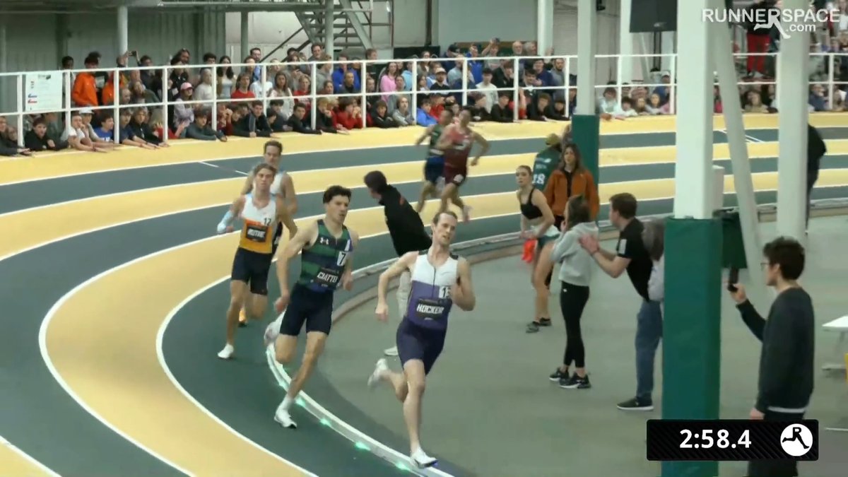 Cole Hocker broke the American indoor mile record with a 3:45.94. Unreal.