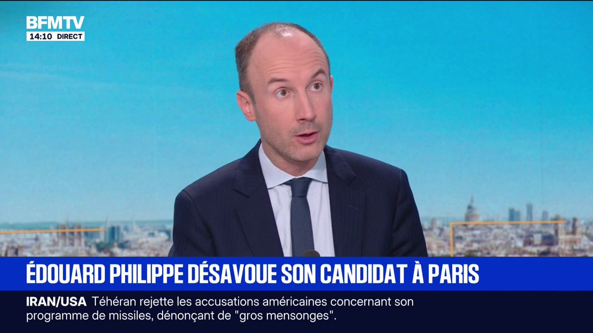 "Je ferais tout pour qu'on ait l'alternance à Paris", Édouard Philippe (Horizons) contredit son candidat à la mairie de Paris, Pierre-Yves Bournazel qui refusait une alliance avec la candidate LR, Rachida Dati