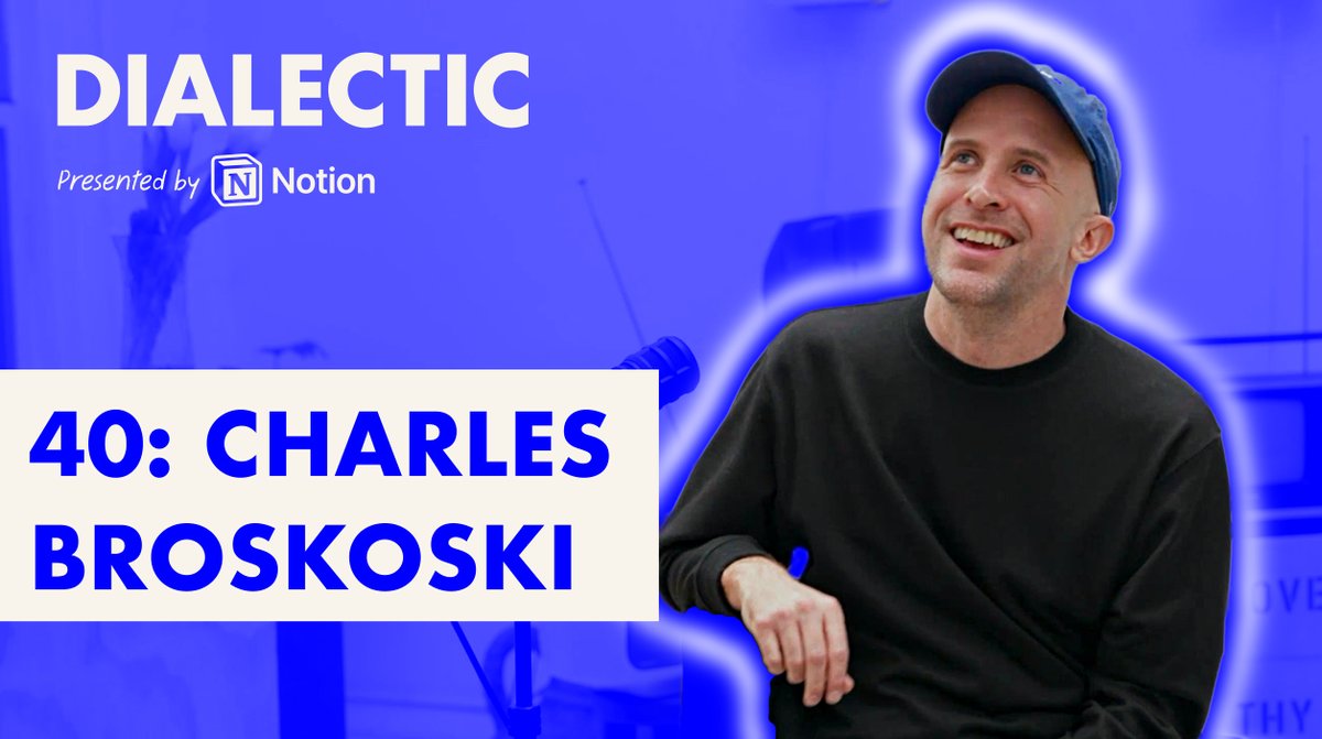 Charles Broskoski believes everything should be personal: your work, your tools, your taste, and perhaps most provocatively, the business you build. I talked to Charles Broskoski about knowing yourself, noticing patterns, casual research, and building a personal business in Are.na. Charles is an artist turned software engineer and co-founder/CEO of Arena: a platform for collecting, connecting, and self-directed learning. Arena is coming up on its 15th anniversary, and Charles hopes it can last another 15 and far beyond. I discovered him through his essay and talk, "Here for the Wrong Reasons", and was struck by his philosophy that who we are is made up of the things we pay attention to, and specifically what we see in them. We discuss that and more: - Why creativity is decision-making and problem-solving - Charles's case for "casual" research - Why skateboarding is a model for being a beginner - How information that inflects you becomes part of who you are - Personal versus performative taste (and why it shouldn't be thought of as a competitive skill) - Creating a typeface to replace Arial that looks (almost) exactly like Arial - Why more creative people should start businesses - Drawing inspiration from a 1,300 year old Japanese hot spring hotel - "The reward is the work. That you get to hang out with your friends and make something cool." - Why Arena wants to fade into the background Timestamps: 0:00 - Opening Highlights 1:21 - Intro: Charles Broskoski 4:00 - Thanks to Notion 5:26 - Start: Creativity as Self-Knowledge and Problem-Solving 13:37 - Self-directed Learning and Casual Research 21:33 - Skateboarding, Being a Beginner, In Defense of Posers 33:26 - Contextual Patterns and Channels 45:54 - Nodal Points, Your Radar, and Careful Attention 1:04:57 - Subjectivity, Self-Knowledge, and Taste 1:15:09 - Performance: Here for Fame and Not Love 1:22:53 - Aspirational Attention 1:29:02 - Designing Generous Tools 1:42:44 - Space in a Product and Fading into the Background 1:50:01 - Why Creatives Should Be Entrepreneurial & Building an Independent Business Online 1:54:11 - Patience, Durability, and Antifragility 1:59:48 - Personal Businesses 2:10:27 - Grab Bag: Authenticity, Bohm Dialogue, Skateboarding, and Keeping Things Personal 2:28:28 - Thanks Again to Notion Dialectic with Jackson Dahl Ep. 40: Charles Broskoski - Everything is Personal - is out now, below and on all platforms.