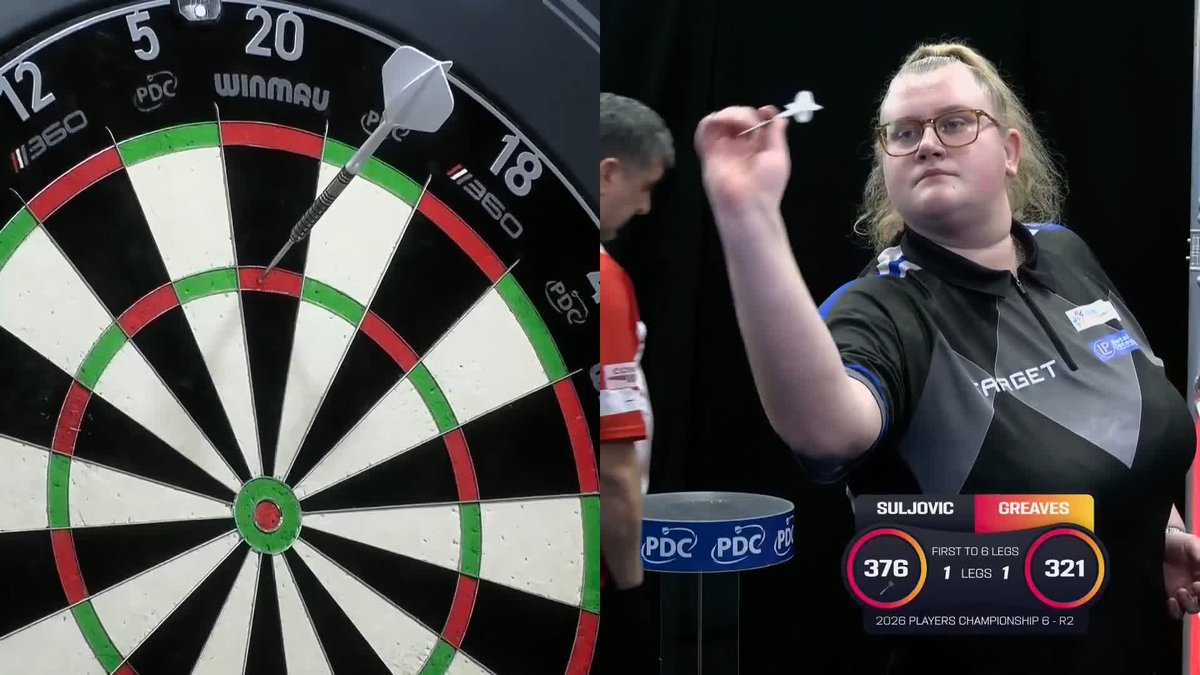Beau Greaves has become the first woman to hit a nine-darter on the PDC ProTour as she delivered a perfect leg of darts against Mensur Suljovic at the Players Championship ๐ฏ ๐บ PDC