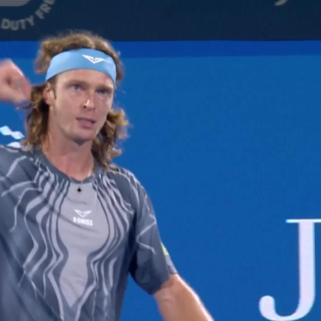 A big victory 🔥 Andrey Rublev reaches his 85th Tour-level quarter-final, defeating Humbert 6-4 6-7 6-3 in Dubai #DDFTennis