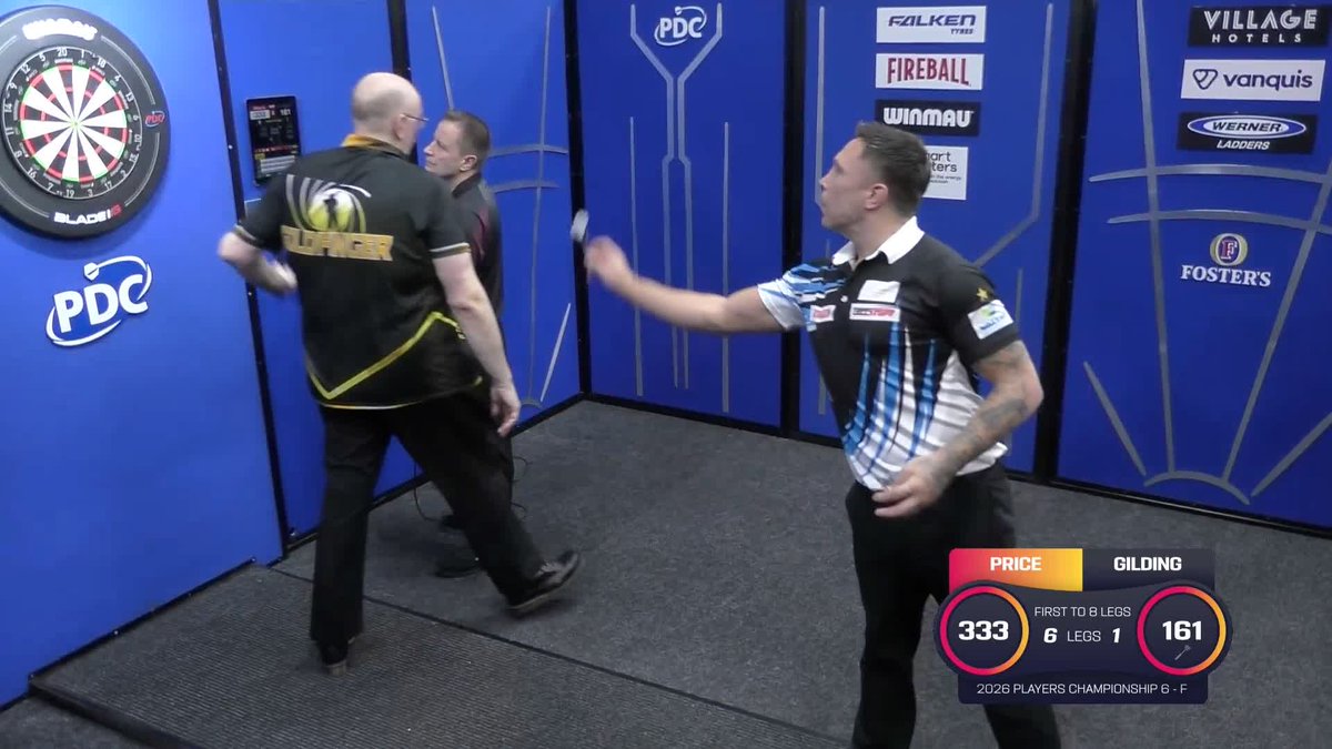 ICE COLD FROM PRICE 🥶 Gerwyn Price with a massive 153 checkout to break and go just one leg away from his first ranking title of 2026! 📺 #PC6