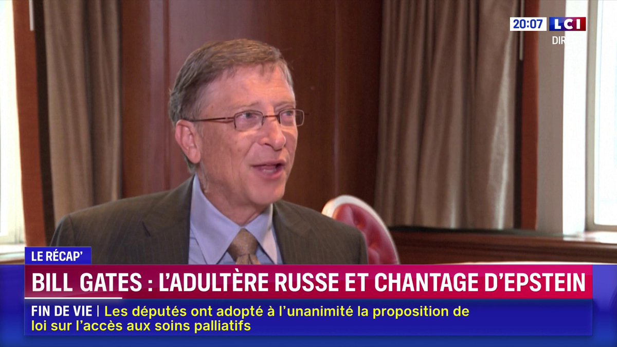 🔴 Bill Gates : l'adultère russe et chantage de Jeffrey Epstein "Je n’ai rien fait d’illégal, je n’ai rien vu d’illégal", assure l'homme d'affaires américain