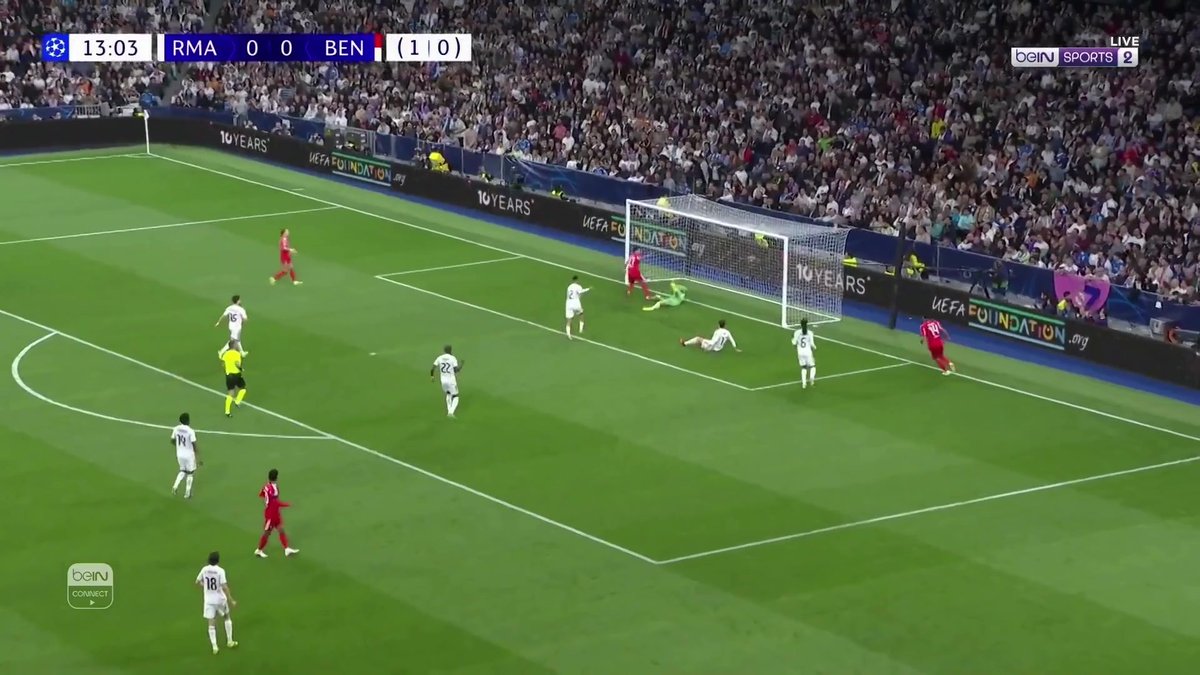 شاهد الهدف الأول لبنفيكا في شباك ريال مدريد 🥅⚽️ #دوري_أبطال_أوروبا